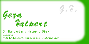 geza halpert business card